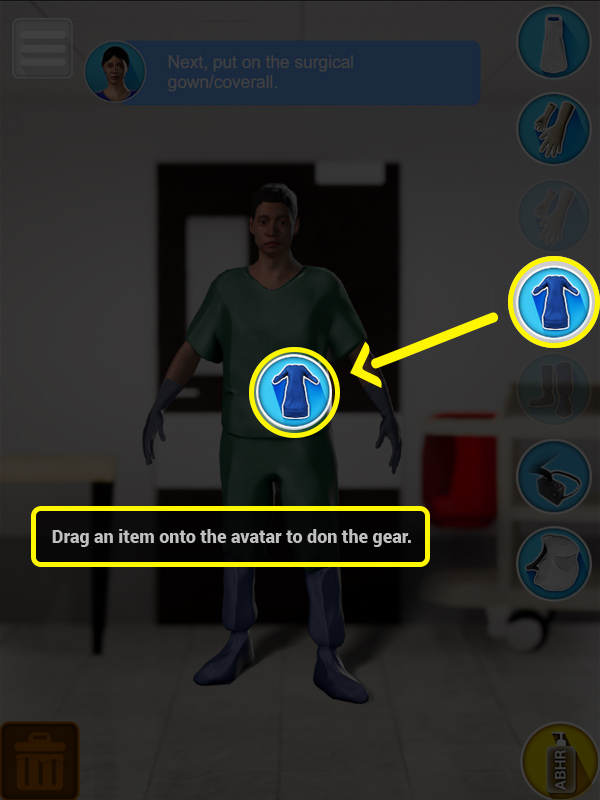 Tutorial Page 9, Dragging. Drag an item onto the avatar to don the gear.