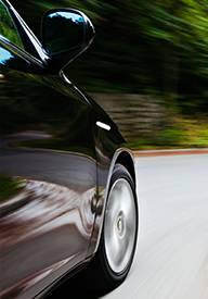 A car taking a corner very fast